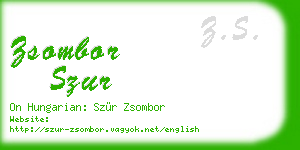 zsombor szur business card